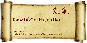 Koczián Hajnalka névjegykártya
